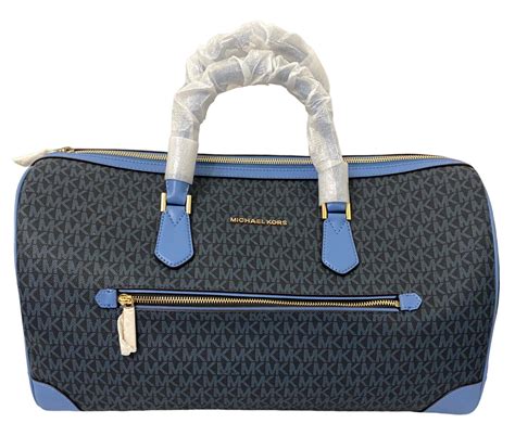 michael kors jet set signature pvc large weekender bag|Michael Kors weekender bag.